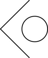 Left Arrow With Circle Icon In Black Linear Style. vector