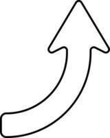 Right Move Up Arrow Icon In Thin Line Art. vector