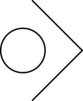 Black Thin Line Art Of Circle With Right Arrow Icon. vector