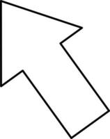 Black Thin Line Art Of Left Up Corner Arrow Icon. vector