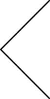Left Triangle Arrow Icon In Black Thin Line Art. vector