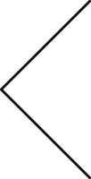 Left Triangle Arrow Icon In Black Thin Line Art. vector