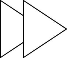 Black Thin Line Art Of Forward Arrow Icon. vector
