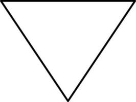 Down Arrow Triangle Icon In Black Linear Style. vector