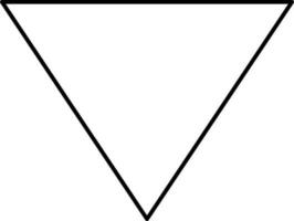 Down Arrow Triangle Icon In Black Linear Style. vector