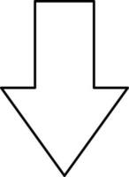 Isolated Down Arrow Icon In Black Linear Style. vector