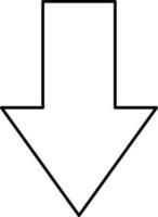 Isolated Down Arrow Icon In Black Linear Style. vector