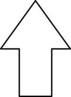 Black Linear Style Up Arrow Icon Or Symbol. vector