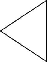 izquierda triángulo flecha icono en negro Delgado línea Arte. vector