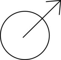 Black Outline Circle With Right Corner Up Arrow Icon. vector