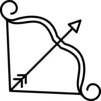 Arrow With Bow Icon Or Symbol In Line Art. vector