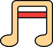 Quaver Music Symbol Or Icon In Red And Peach Color. vector