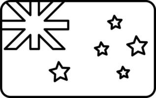 Black Stroke Australia Flag Icon Or Symbol. vector