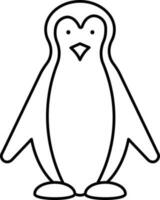 Cartoon Penguin Character Thin Line Icon. vector