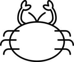 Illustration Of Crab Icon In Black Line Art. vector