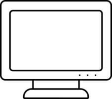 Black Linear Style Computer Icon. vector