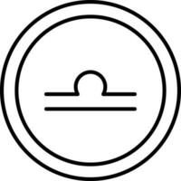 Libra Astrological Symbol Circle Icon In Line Art. vector