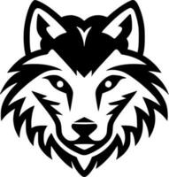 lobo - negro y blanco aislado icono - vector ilustración