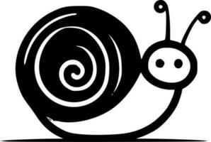 Snail, Black and White Vector illustration