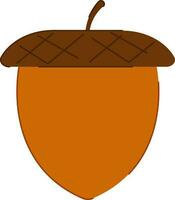 Isolated Acorn Icon In Brown Color. vector
