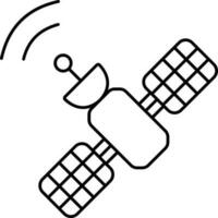 Illustration Of Satellite Icon In Black Outline. vector