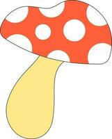 Red And White Toadstool Flat Icon. vector