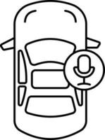 Microphone With Car Icon In Line Art. vector