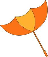 Orange And Yellow Upside Down Umbrella Flat Icon. vector