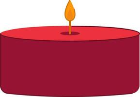 Tealight Or Diya Icon In Red Color. vector