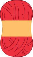 Isolated Red Yarn Icon In Flat Style. vector