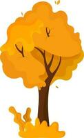 Cutout Style Tree Element In Orange Color vector