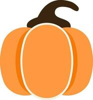 Isolated Orange Pumpkin Flat Element. vector