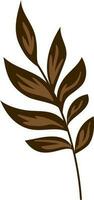 Brown Leaves Stem Element In Flat Style. vector