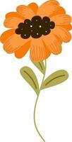 Orange Flower Element In Flat Style. vector