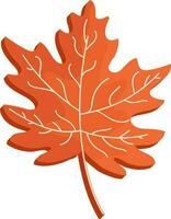 3D Maple Leaf Element In Orange Color. vector