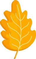 3D Rendering Serrate Leaf Element In Yellow Color. vector