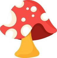 Red And White Toadstool Flat Element. vector