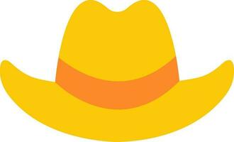 Flat Style Yellow Fedora Hat Icon. vector