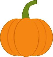 Isolated Orange Pumpkin Icon In Flat Style. vector