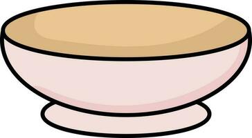 Flat Style Bowl Icon In Orange And Pink Color. vector