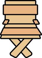 Folding Chair Icon In Brown Color. vector