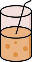 Drink Glass Icon In Orange And Pink Color. vector