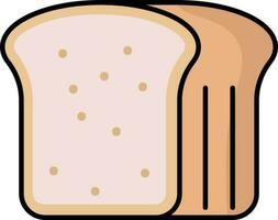 Bread Slices Icon In Pink And Orange Color. vector