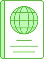 Isolated Passport Icon In Green And White Color. vector