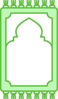 plano estilo alfombra verde y blanco icono. vector