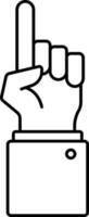 One Finger Hand Icon Or Symbol In Thin Line Art. vector