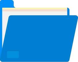 Blue File Folder Icon In Flat Style. vector