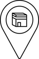 Masjid Al-Haram Location Point Icon In Linear Style. vector