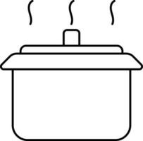 Isolated Rice Cooker Icon In Line Art. vector