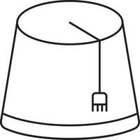 Vector Illustration Of Fez Cap Icon In Line Art.